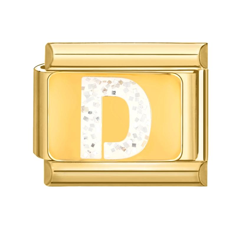 Fashion Golden 26 Letters A-Z Italian Links Charm Beads 9mm Stainless Steel Bracelet Jewelry DIY Hand Making