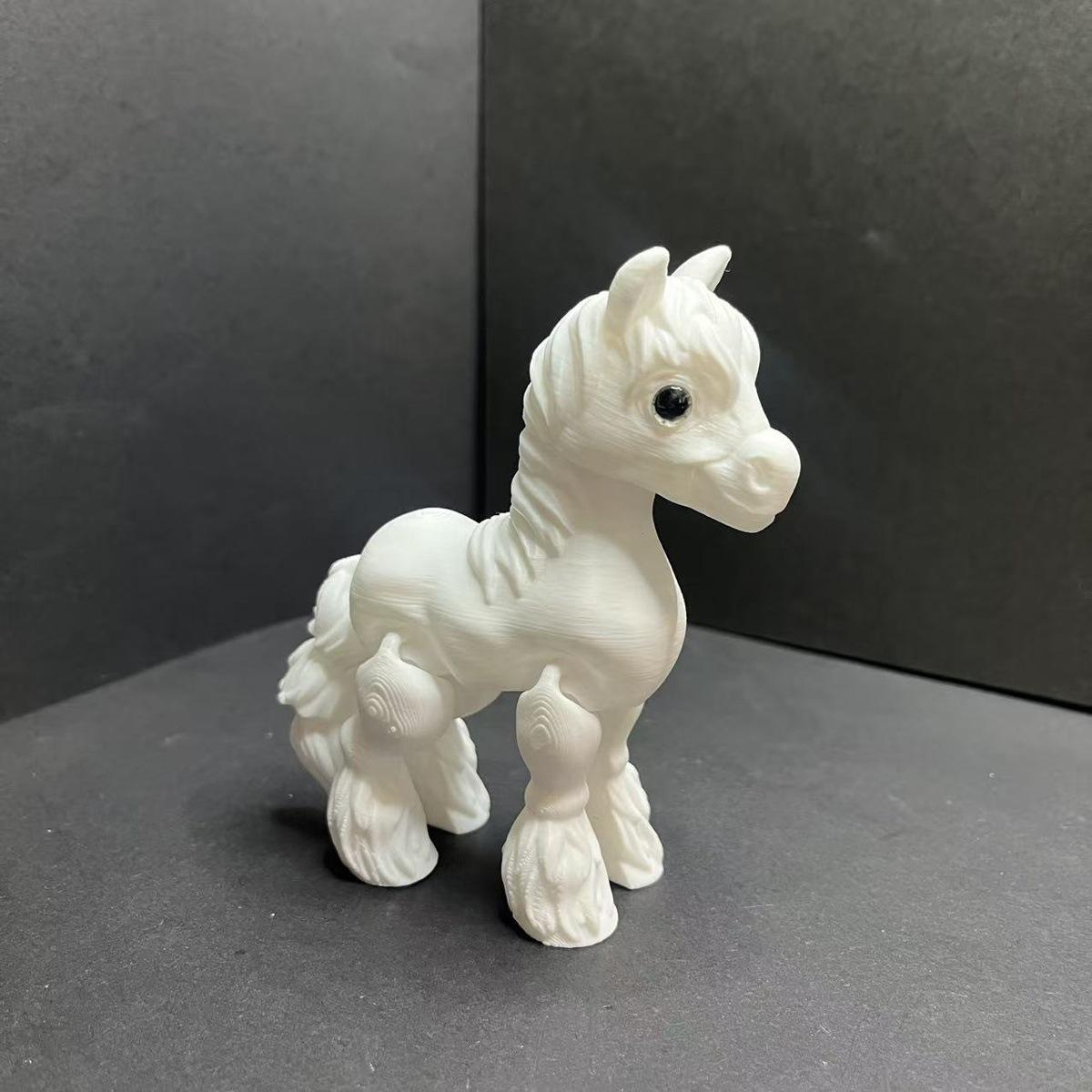 

3D Printed Multi-joint Movable Horse Animals Mini Cute Stress Relief Toy Funny Home Accessories Kids Gift Desktop Ornament