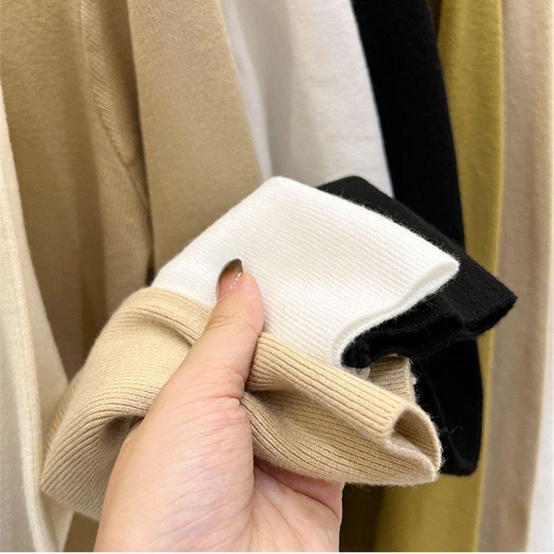 New Solid Color Bottoming Sweater Women's Autumn and Winter Wear Slim-fitting Long-sleeved Top Semi-turtleneck Knitted Sweater