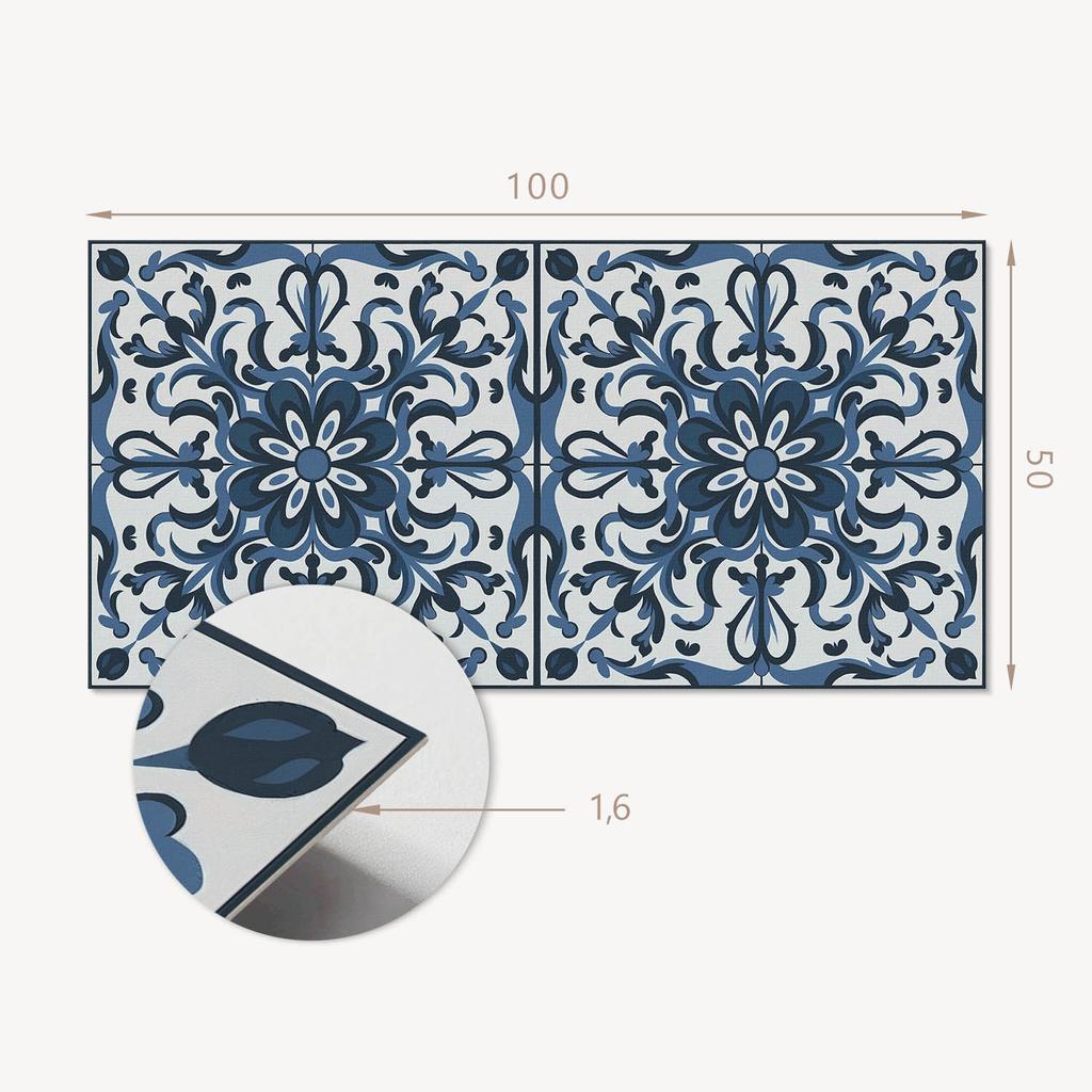 Naklejany Panel Pcv Z Motywem Idealny Do Przedpokoju 100X50 Cm Kwiatowy Wzór Z Ornamentami