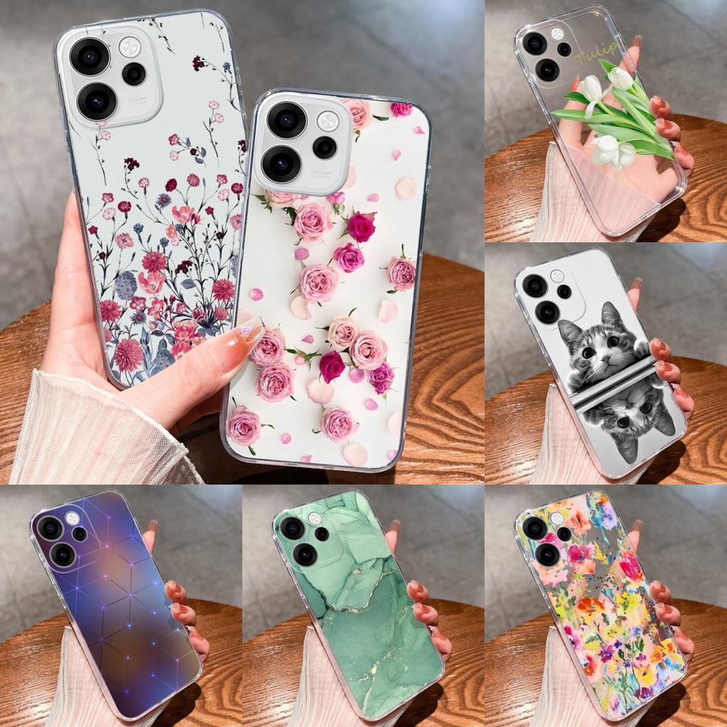 For OPPO Reno 15F 15 Pro Cases Brilliant Flower Kitten Fall Prevention Portable Clear Back Cover For reno15pro reno15f Funda