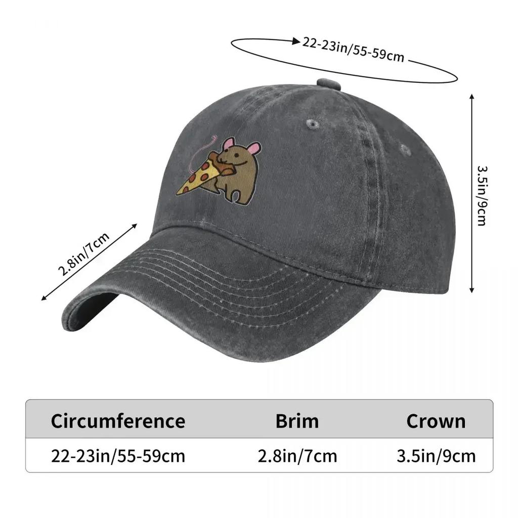 Pizza Rat Baseball Cap Unique Hats Christmas Hat Mens Caps Women's