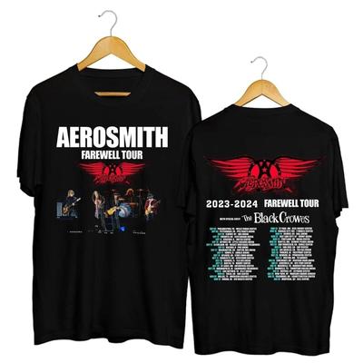26 Aerosmith 2023 2024 Peace Out Farewell Tour Band T-Shirt Black I0194 Unisex T-Shirt