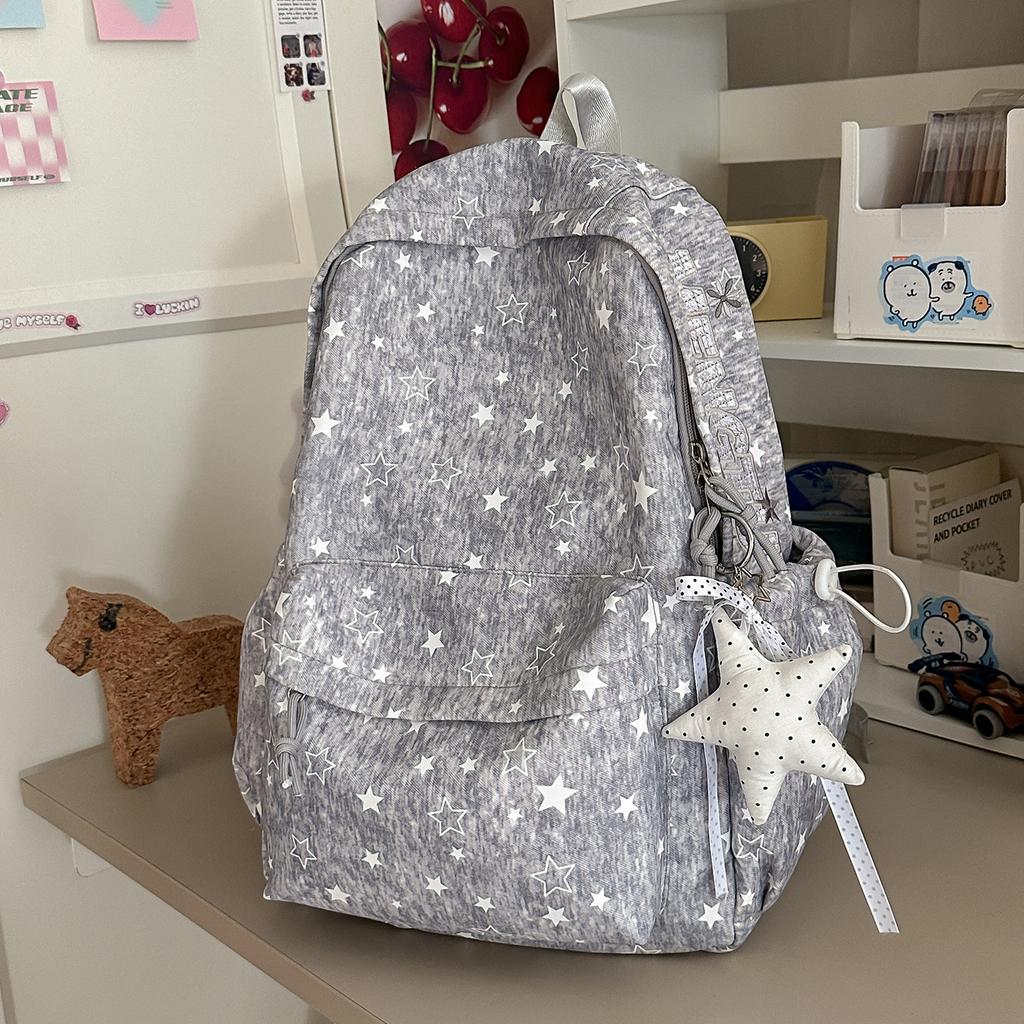 Schoolbag Korean version ins college style printed backpack female simple sweet backpack large capacity campus student lightweight schoolbag