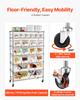 7-Tier Rolling Bin Storage Rack, 22 Organizer Bins, Bin Rack Storage Steel Wire Shelving System with Wheels, Mobile Tool Organizer for Garage,