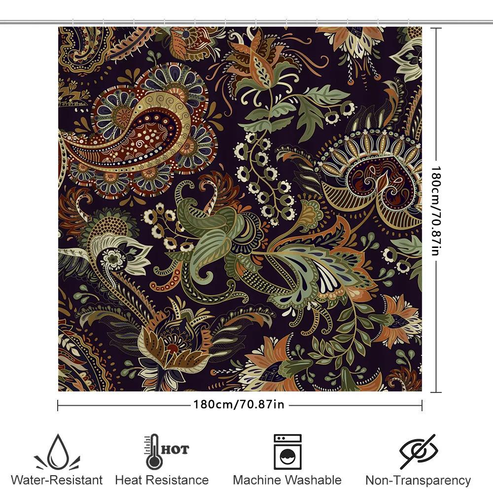 Luxurious Mandala Floral Shower Curtain Premium Waterproof Bath Decor For Bathroom Accessories Multiple Colors Available