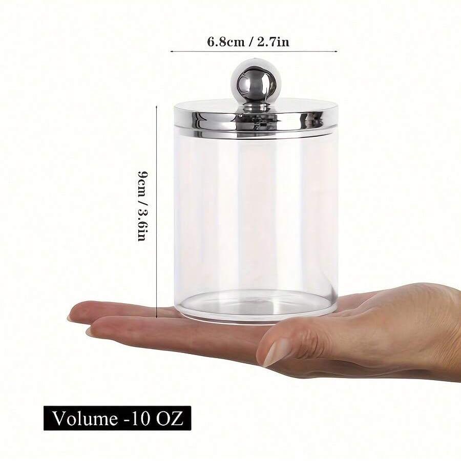 1/2/3pcs Acrylic Qtip Holder Dispenser Storage Box Bathroom Organizer Jars Round Cotton Ball Pad Swab Holder Dispenser Container