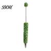 Crystal Diamond Gel Pen Beadable Pens, Bling Rhinestone Beaded DIY Bead Pen, Shaft Set Black Ink Ballpoint Pens for Decorations Office School Supplies