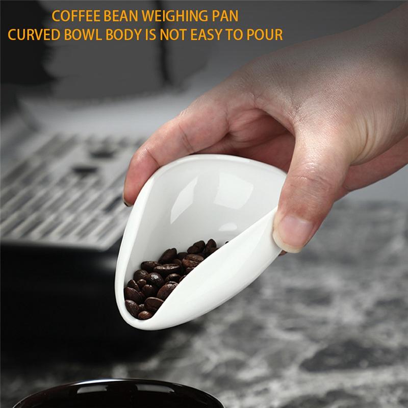 B Coffee Beans Dose Trays Pure White Pottery Teaspoon Tea Separator Set Tools Coffee Bean Shovel