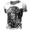 Retro Viking Tattoo 3D Printed Men's T-shirt Summer Viking Odin Round Neck Loose Short Sleeve Casual Top T-shirt Oversized T-shirt