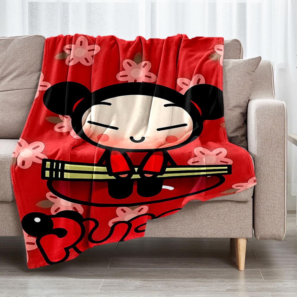 Pucca Theme Printed Blanket - Perfect for Couch, Bed, Travel & Outdoor Use | Machine Washable, Cozy & Durable.