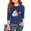 Children's 3/4 Sleeve Independence Day Printed Round Neck Casual T-shirt