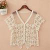 Summer Women's Crochet Lace V Neck Short Sleeve Cardigan Cover Up