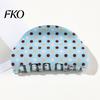High Elastic Hair Claw Back Head Claw, Strong Bite Force Clip, Dot Print Grip Clip Large Anti-Slip Teeth Accessory for Daily