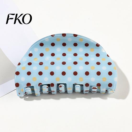 High Elastic Hair Claw Back Head Claw, Strong Bite Force Clip, Dot Print Grip Clip Large Anti-Slip Teeth Accessory for Daily