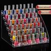 Transparent Plastic Tiered Display Rack for Nail Polish and Cosmetics