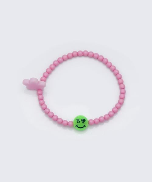 Bonbeau Aloha Color Acrylic Ball Bracelet Color Smile And Flower Charm Point Acrylic Ball Bracelet