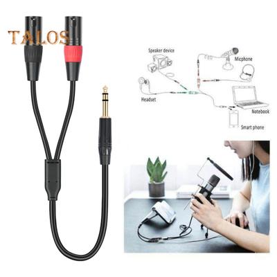 Cavo audio stereo per microfono da 6,35 mm TRS maschio a XLR maschio Adattatore per cavo microfono per altoparlante bilanciato portatile anti-interferenza a doppio canale
