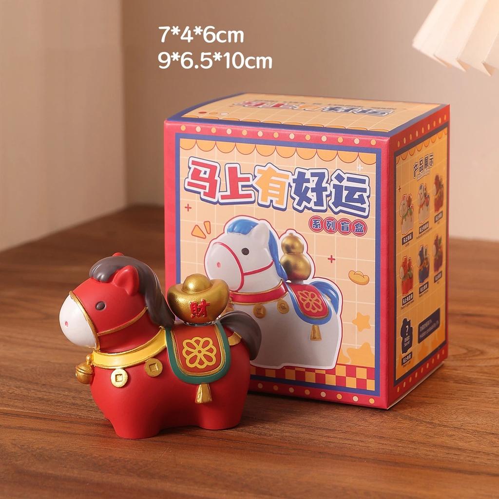 1Pc Creative Transfer Zodiac Horse Back Lucky Bag Ingot Can Be Rotated Home Decoration Office Desktop Decoration