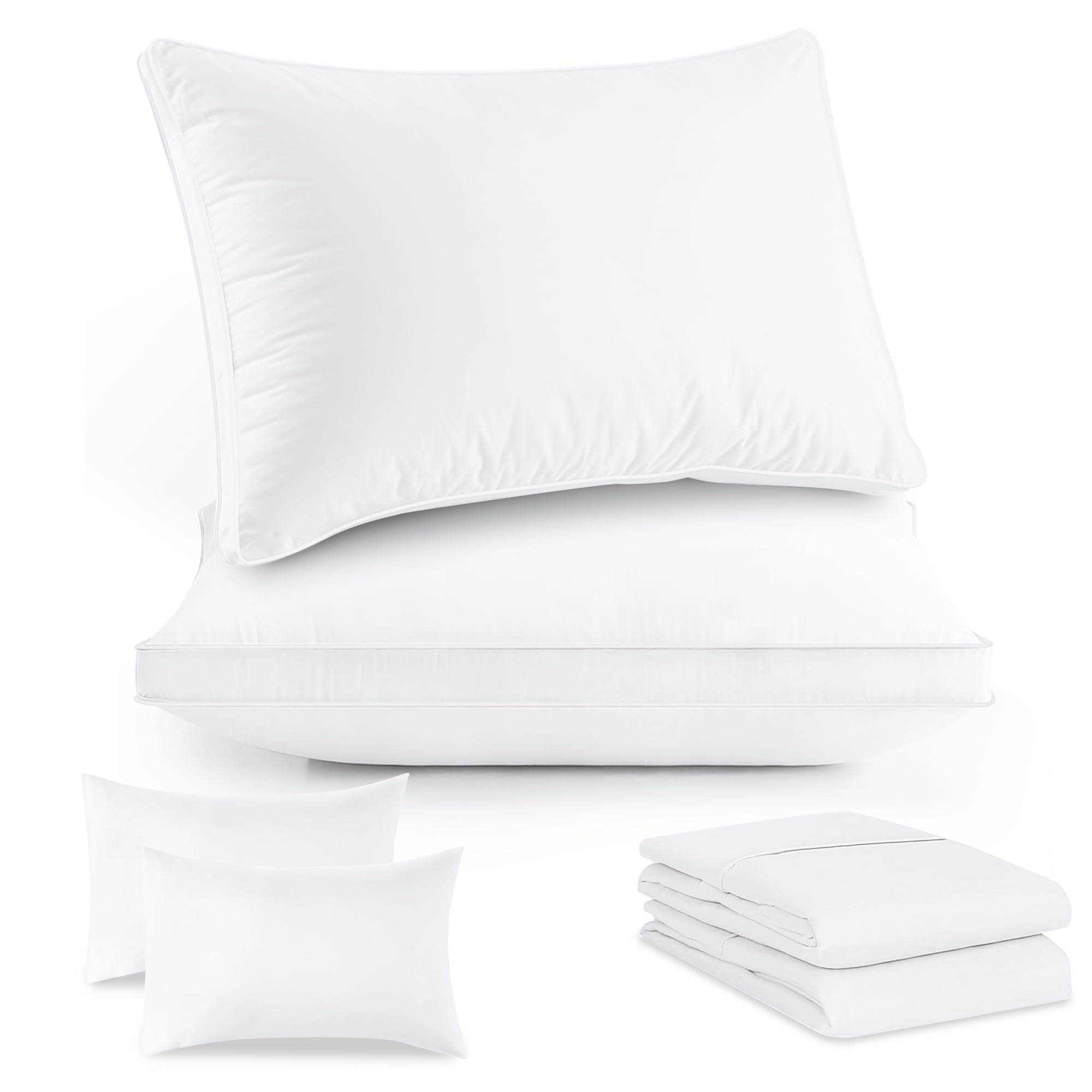 

[Amazon Exclusive Brand] Bolinker Pillow, 100% Cotton, Hotel-Friendly, Breathable, High-Resilience, Washable, Double-Sided Softness (436320cm, 2