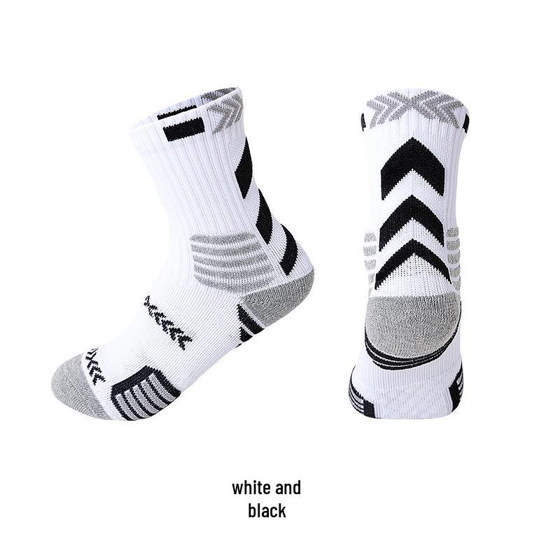 Men's Elite Trendy Colorblock Basketball Socks - Sweat-Absorbent, Breathable, Terry Bottom Sports Socks