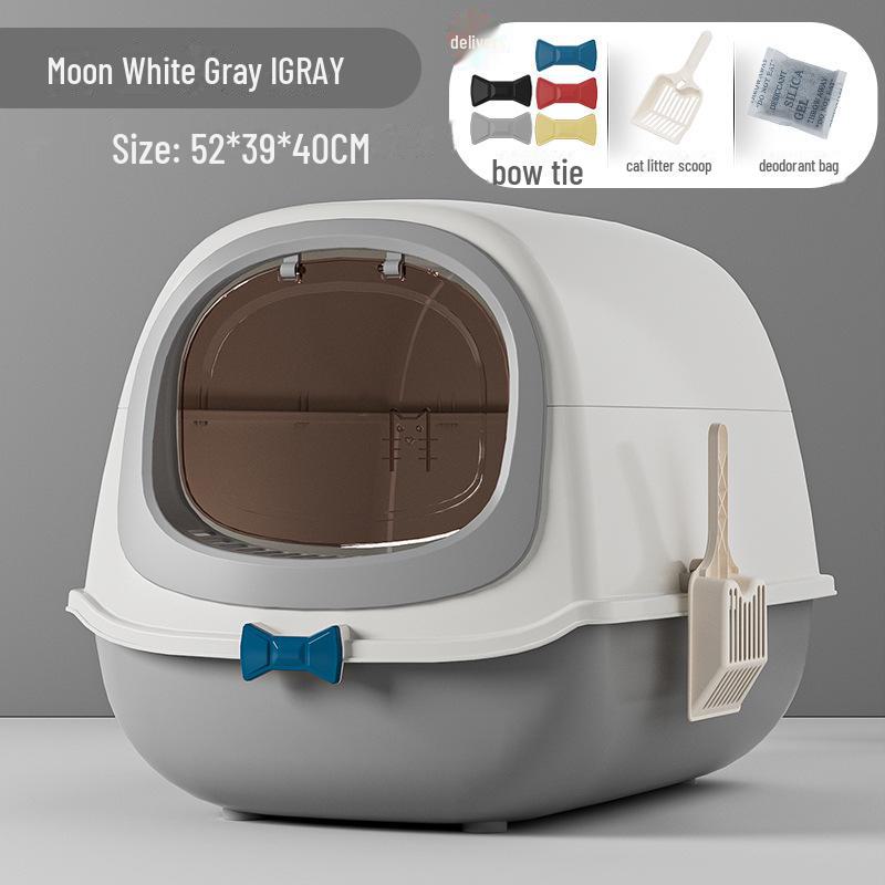 Extra Large UV-Lit Enclosed Cat Litter Box with Scoop