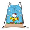 Custom Kitties Kitten Drawstring Backpack Women Men Sport Gym Sackpack Portable Cat Anime Shopping Bag Sack