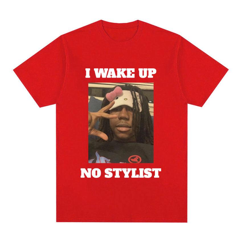 

Забавная футболка с графикой рэпера Destroy Lonely, я просыпаюсь без стилиста, мужские хип-хоп хлопковые футболки с коротким рукавом, топы, уличная одежда S