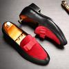 Robe italienne chaussures pour hommes mocassins en cuir pour hommes mocassins en daim noir rouge hommes chaussures de mariage formelles