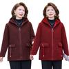 Winter New Middle-aged and Old Velvet Warm Cotton-padded Clothes, Thickened Granular Hooded Cotton-padded Jackets, Women's Jackets