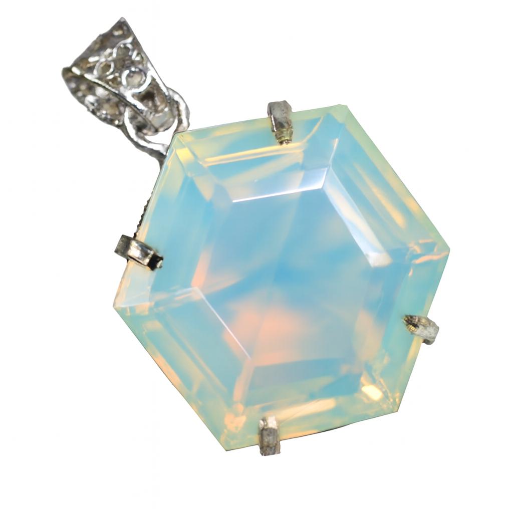 Multicolor 79.7 Ct CERTIFIED Opal Fancy 925 Sterling Silver Ethiopian Pendant AI-80-NS