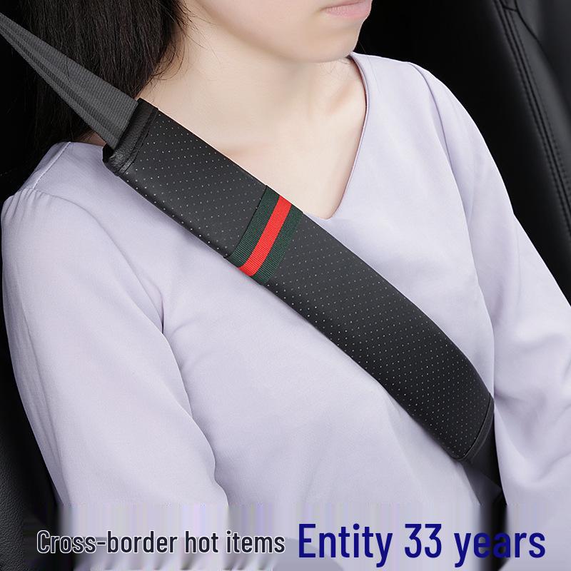 HFY Leather Car Seat Belt Shoulder Pad - Child Safety Decor Accessory