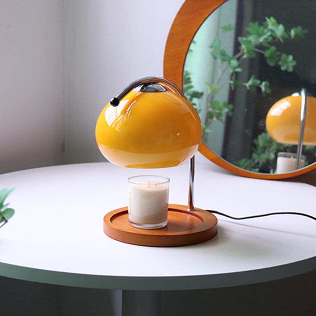 Lampada Riscaldacandele Dimmerabile Decorativa Retrò Lampada Sciogli Candele per Aromaterapia per Camera da Letto Studio Piatto Rotondo Arancione