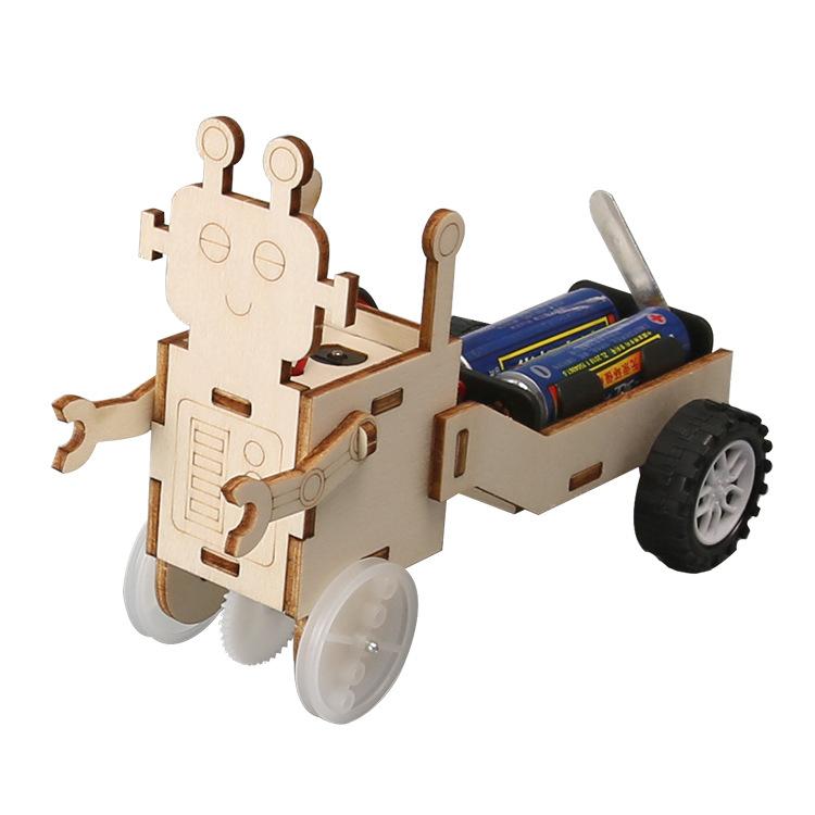 

Robot Pull Cart Diy Technology Experiment Assembled Toy Model Creative Science Production Pulling Robot Children Educational Toy