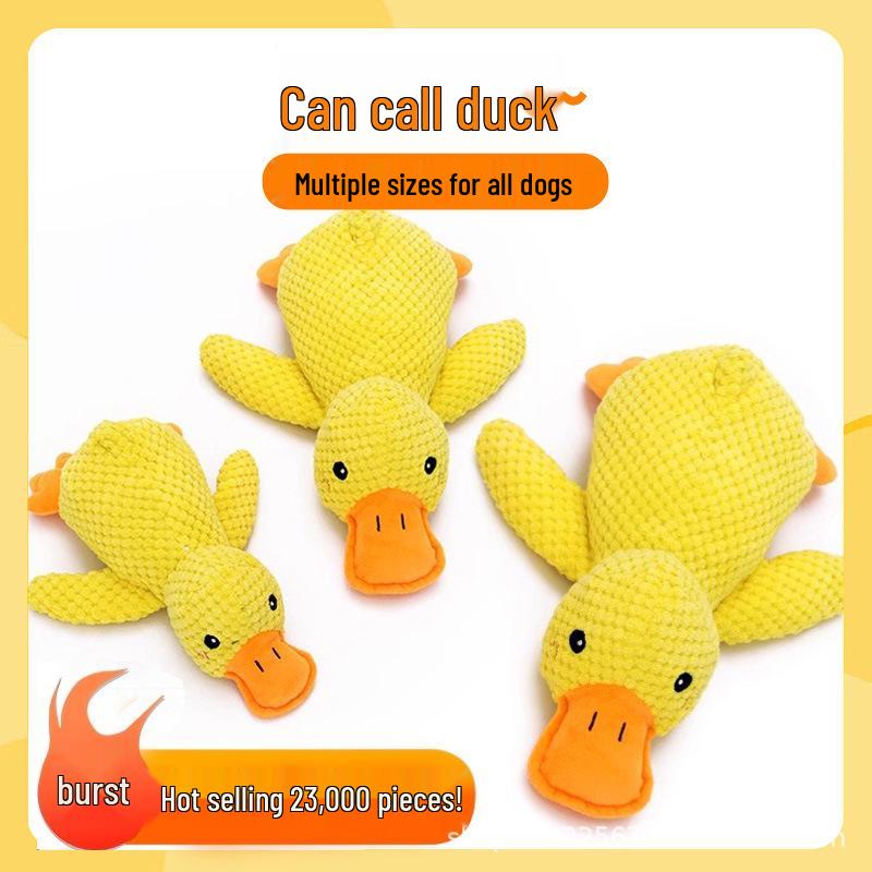 Little Yellow Duck Dog Chew Toy: Molar Teething, Self-Amusement, Boredom Relief with Sound