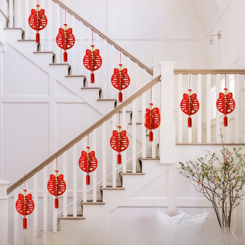 Wedding Decorative Stair Railings Hanging Pendants Living Room Set Rural New Home Festive Ornament Couple Names Hanging Ornam...