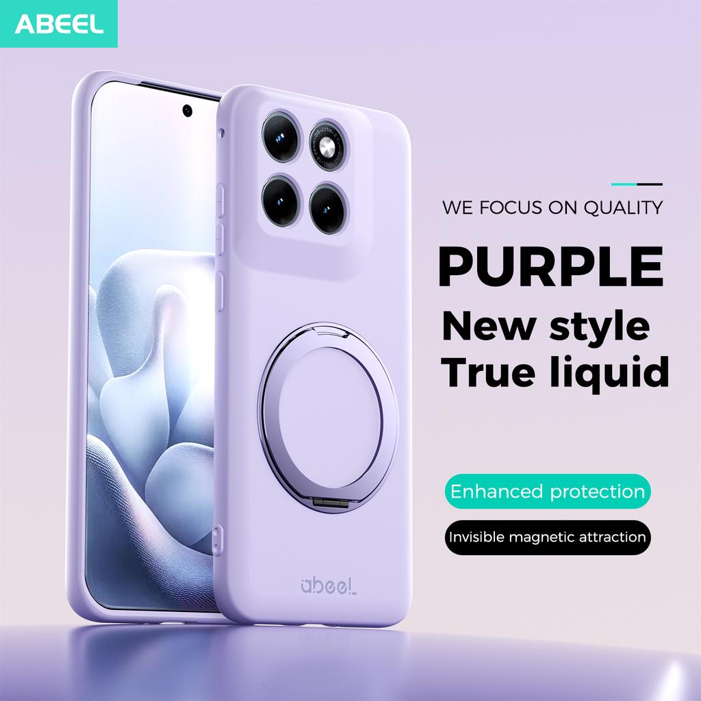 For Motorola Signature Edge 70 60 Pro Fusion Case Magnetic Hand Feel Liquid Silicone Stand Ring Inner Fur Soft Phone Cover