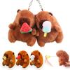 Cute 12cm Plush Capybara Keychain Snot Pulling Charm Cartoon Stuffed Animal School Bag Pendant Gift For Kids Adults