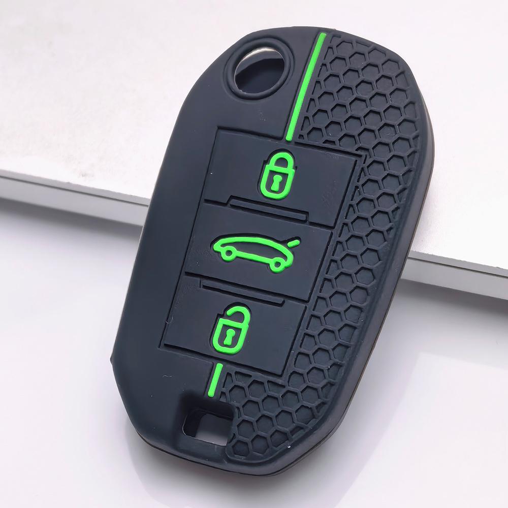 Key Fob Cover for Peugeot 3008 5008 208 308 408 508 4008 C3 Anti-Scratch Surface Shockproof Structure Soft Grip Texture Easy Install Design