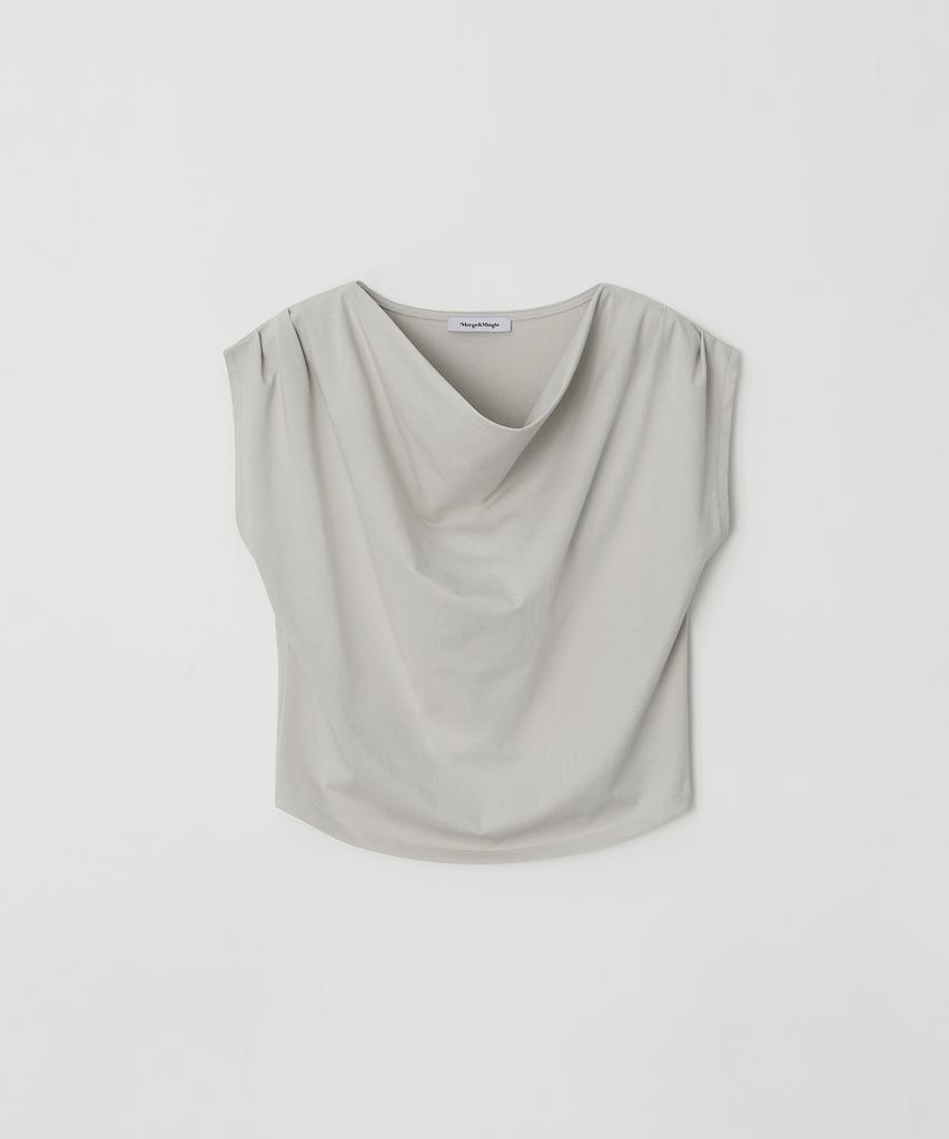 Meojiaenminggeul Ella Stretch Drape Top Blouse (Greige)