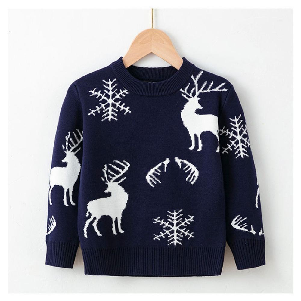 Autumn/Winter New Arrivals: Boys' and Girls' Knitted Sweaters Christmas Snowflake and Reindeer Children's Jumpers