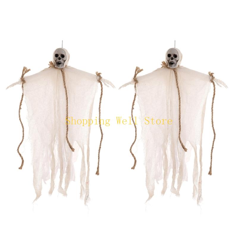 KX4B 2pcs Halloween Hanging Specter Skeletons Specter Hanging Display Party Supplies For Halloween Decorations