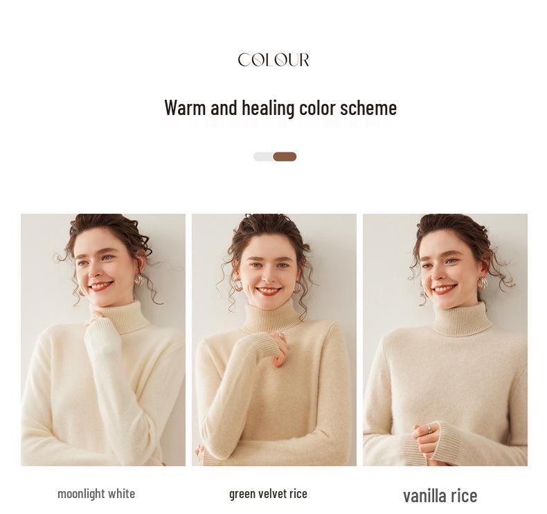 Women's Half-High Collar Cashmere Pullover: Warm, Slimming Knitwear for Autumn & Winter