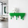 Black Floating Shelf Melting Dripping Wall Shelf, 3D Printed Fun Creative Decor Display for Home Storage Living Room