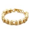 Engravable Gold Men's Stainless Steel Bracelet - European & American Minimalist Hip-Hop Style