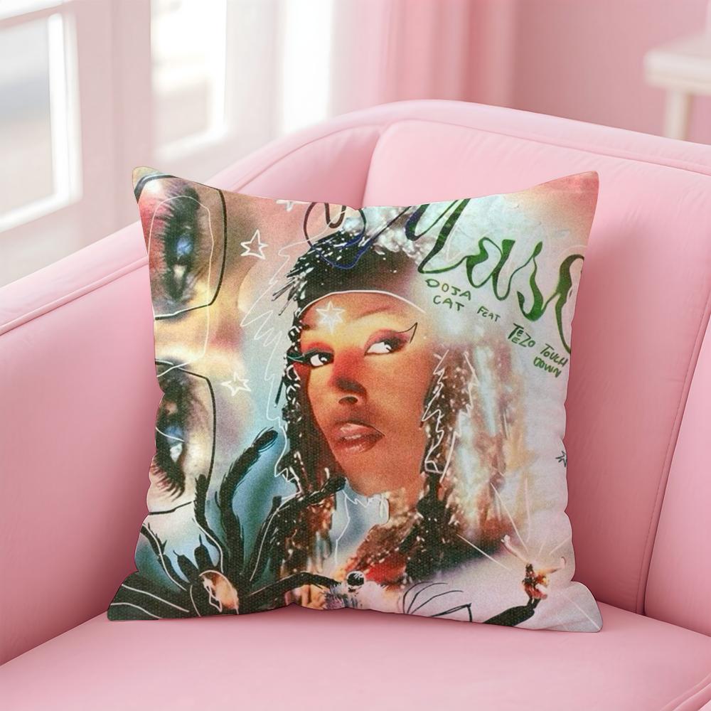 Singer D-Doja CatS Cushion Cover Home & Car Multi-Scene Pillow Cover - Reversible, Soft & Durable for Daily Use