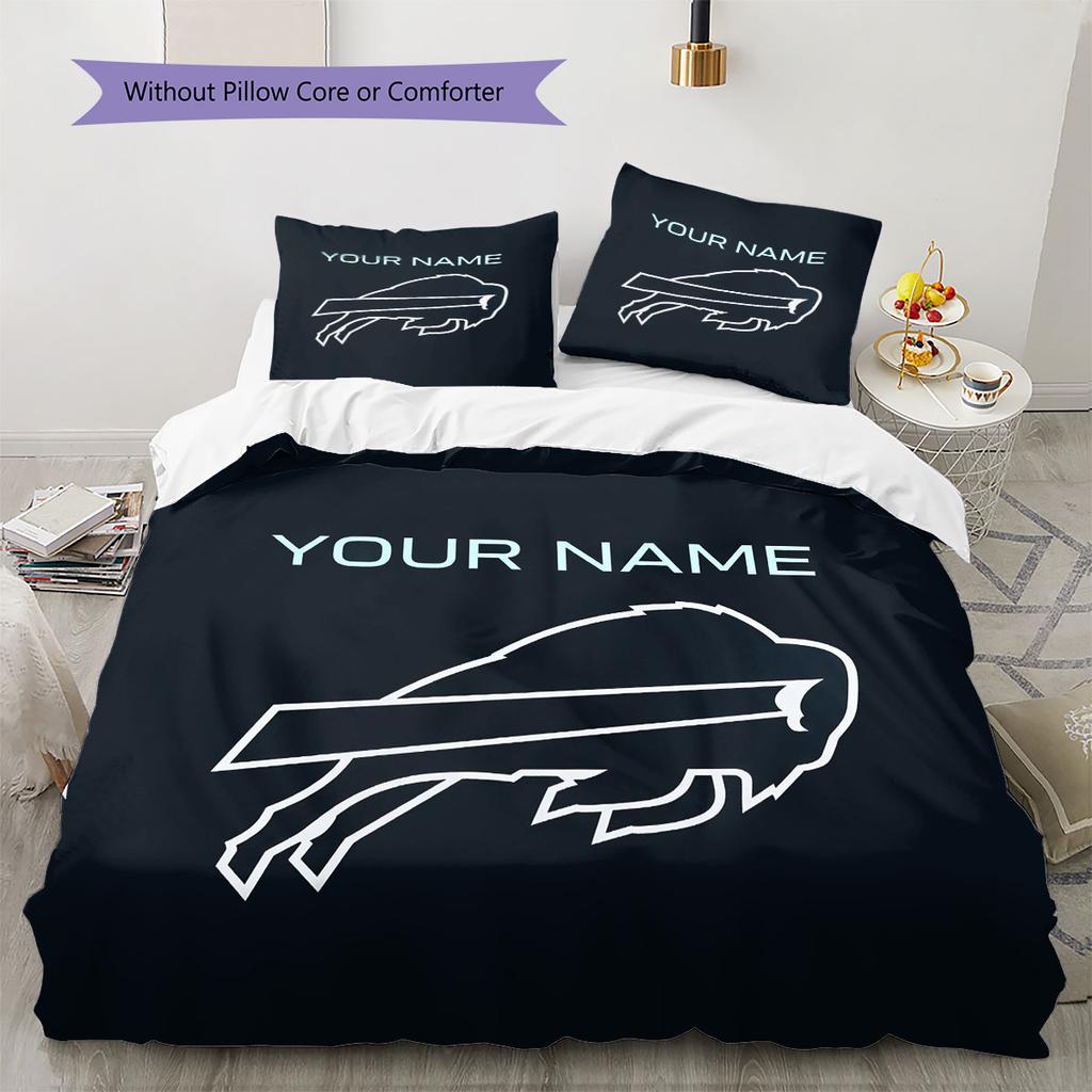 Custom Name,Buffalo Sabres Pattern Bedding Home Decoration Birthday Gift ( 1 duvet cover + 2 pillowcase, without core),fan merchandise.