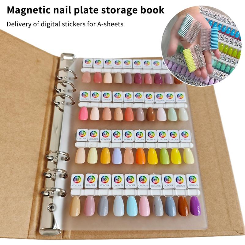 Organizzatore a Libro per Smalti Nail Art con Punta Magnetica Test Colori Manicure Libro di Conservazione Espositore Acrilico Grande per Lavori Campione Cartellino Colori