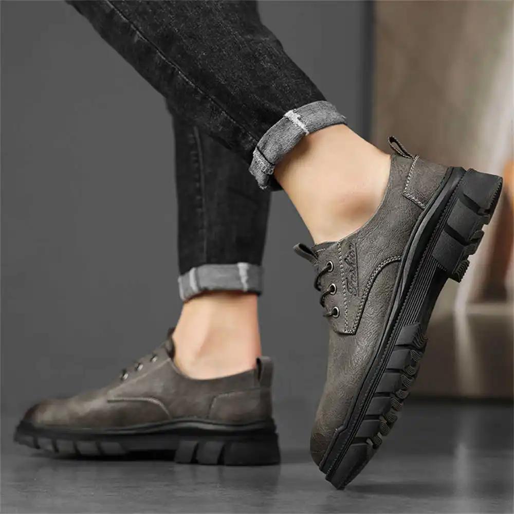Fashion Cow Leather Brown Sneakers Designer Luxury Walking Run Shoes For Men Vintage Boot Sports Baskette Krasofka Minimalist