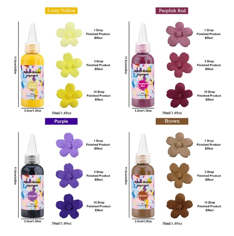 Pigmento Luminescente Per Progetti Artistici in Calcestruzzo di Gesso Con Contagocce di Precisione e Colorante Colorante a Base d'Acqua da 50ml